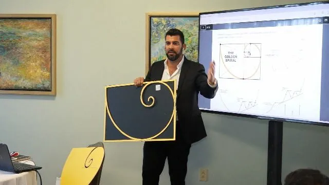Ariam teaching the golden spiral market concept